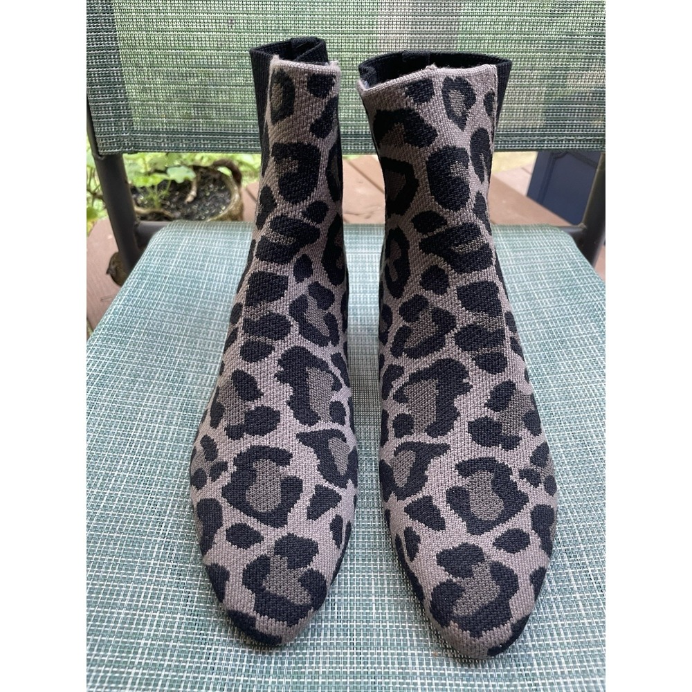 Rothy's The Classic Boot in Cool Cat Leopard Print With In Love Insoles Size 9